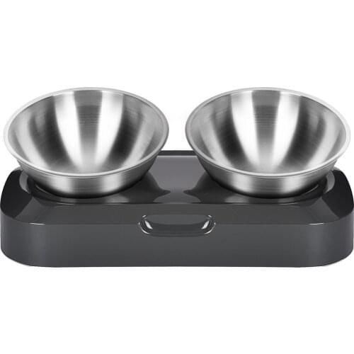 Stainless Steel Dog Feeder Food and Water Bowls Cat Bowl Feeders Elevated Raised Nonslip Pet Feeding Dishes for Kitten Cats Dogs