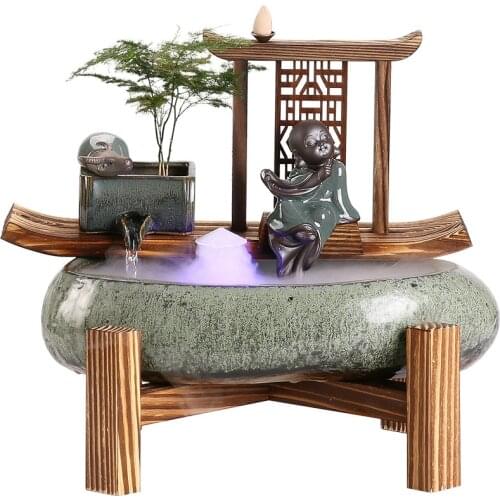 Creative Water Fountain Water Landscape Decoration Living Room Fortune Office Ceramic Chinese Gift living room decoration