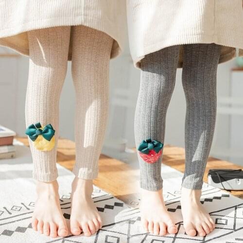 Spring Autumn Cotton Baby Girl Leggings Cute Animals Toddler Knitting Warm Thick Non-slip Leggings Girls Leggings
