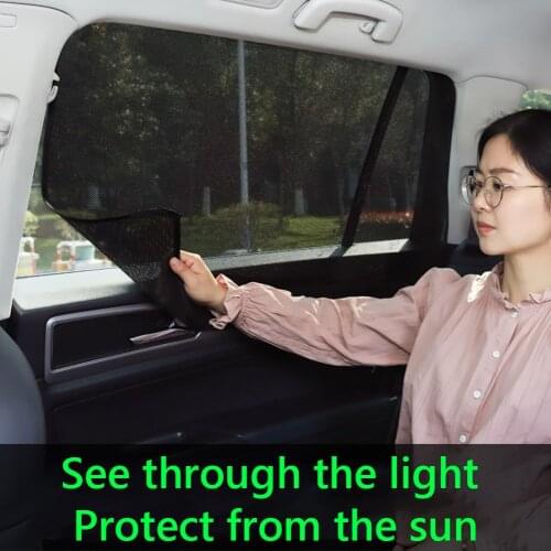 Magnetic Car Window Sun Shade Summer UV Protection Mesh Front + Rear Side Window Screen Curtain Sunshade Cover