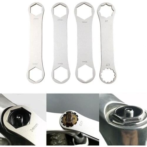 Multifunctional Stainless Steel Bike Bicycle Front Fork Axle Wrench Repair Tools Hand Professional Bicycle Cars Repair Tool Kits