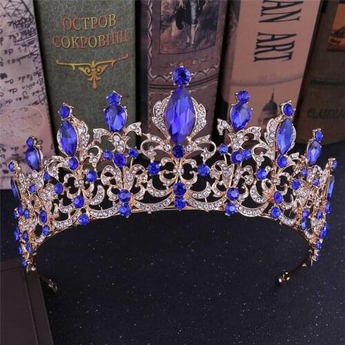 Trendy Wedding Crown Bridal Headpiece Rhinestone Crystal Diadem Queen Crown Princess Tiaras Wedding Hair Jewelry 2021 New