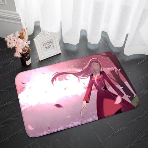 Darling In The FranXX Floor Mat Living Room Multiple Choice Non-Slip Carpet Interior Entrance Rug Home Kitchen Decor Pink Mats