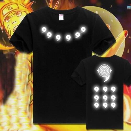 New Uzumaki Naruto T-shirt Luminous Cosplay Anime Cartoon Ootutuki Hagoromo Men T Shirt Summer cotton short-sleeve Tees