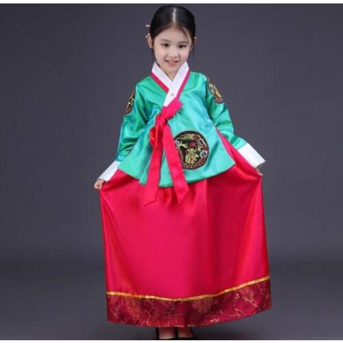 Hanbok girl New Fashion Children dress Korean dance dress