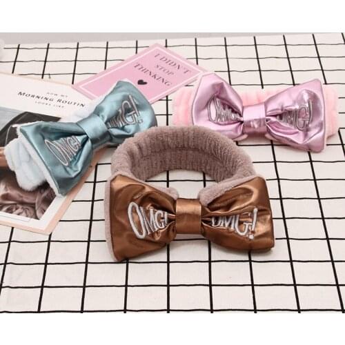 Girls Pu Leather Omg Headband Makeup Hairband For Women Girls Head Velvet Winter Hair Hoop Girls Coral Fleece Hair Accessories