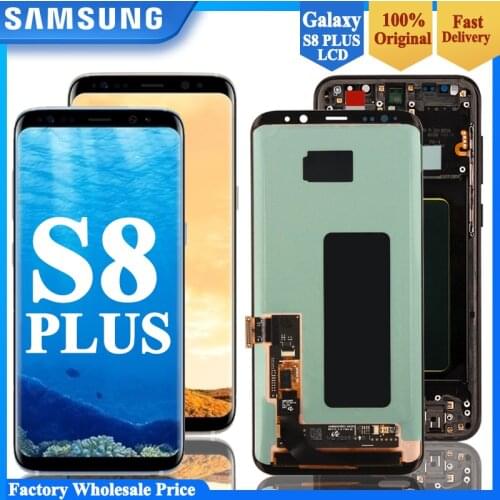 Original S8plus Display Screen for SAMSUNG Galaxy S8 PLUS Screen Replacement LCD Touch Digitizer Assembly G955 G955F with FRAME