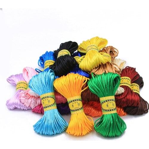 20 Meter 2mm 25 Color Chinese Knot Cord Rattail Satin Braided For DIY Jewelry Findings Accessories Making Material Bracelet