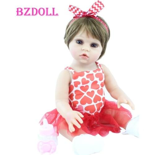Full Silicone Body Reborn Baby Doll Toys Like Real 19 inch and 55 CM Vinyl Babies Cute Birthday Gift Bonecas Gilrs Bathe Toy