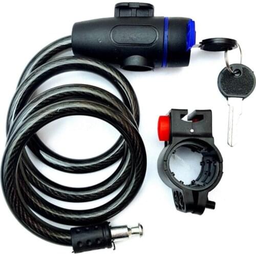 Anti-Theft Bike Lock MTB Road Bike Motorcycle Cycling Lock Universal Theft Spiral Steel Cable Security Locks Bicycle Accessories