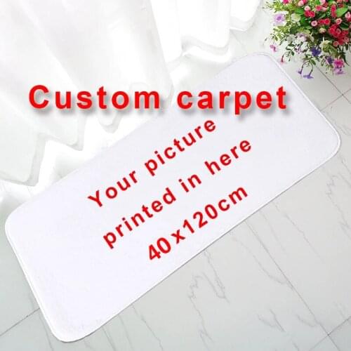 DIY Custom Living Room Kitchen Carpets 40x120 Floor Mat Bathroom Door Mat Thickened Coral Fleece Rebound Memory Cotton Bath Rug