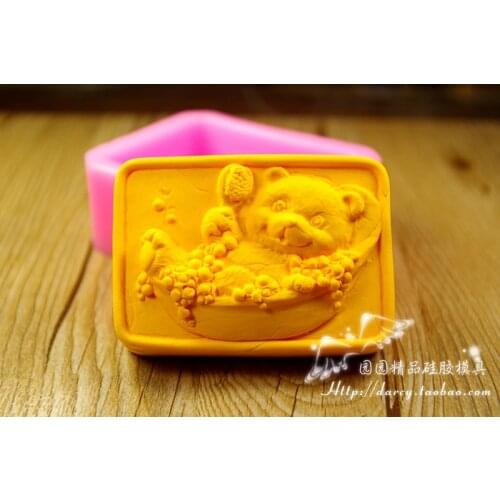 Bear Silicone Soap mold Handmade 3d mould DIY Carft molds S255