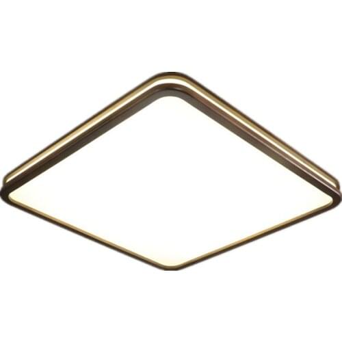 LED Ceiling Light Walnut Chinese Traditional Style Dining Room Livingroom Bedroom Square Ceiling Lamp Home Lighting Fixtures