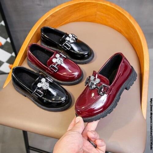 Disney Kids Leather Shoes for Boys Formal Oxford Shoes Mickey Mouse Children Casual Leather Shoes Girls Moccasins Wedding Shoes