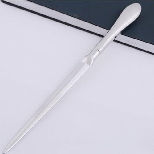 Stainless Steel Universal Letter Opener School Lightweight Slitter Practical Hand Cutter Office Solid Envelope Knife Silver