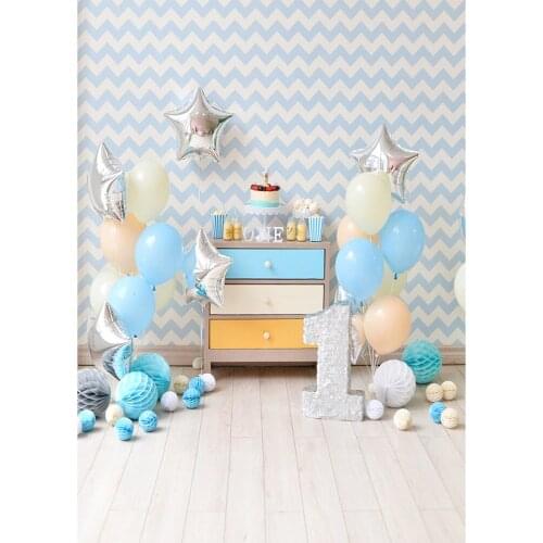 Balloon Bookstore Pattern Wall Wooden Floor Photographic Backdrop For Photograph Accessories Party Child Background Photo Studio