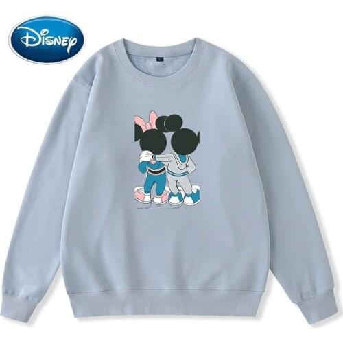 Disney Fashion Mickey Minnie Mouse Love Cartoon Print Harajuku Unisex Women Couples Sweatshirt Long Sleeve Tops 9 Colors Female