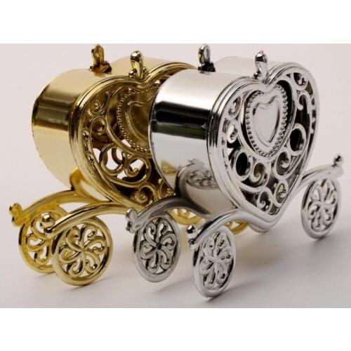 Gold Silver Carriage Candy Box Gift Sweets Boxes Birthday Party Wedding Favours Decoration XMAS Anniversary Shower Gift Wrap
