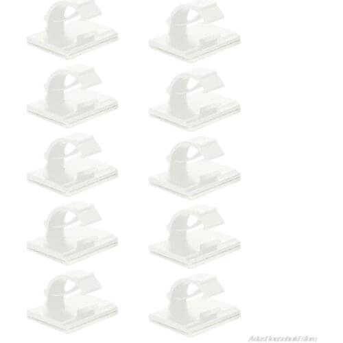 10 Pcs Cable Clamp Organiser Rectangle Tidy Desk Holder Self Adhesive Clips Management Clamp Wire Black/White se6 Dropshipping