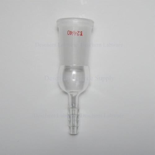 24/40,Glass Socket To Rubber Hose Inlet Adapter,Straight Connection W/Screw