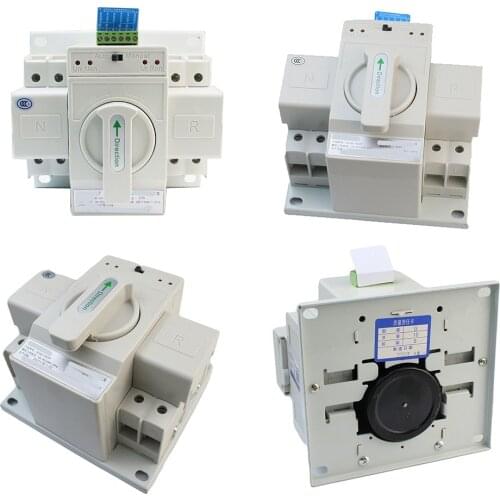 2P 63A 230V MCB type white color Dual Power Automatic transfer switch ATS Rated voltage 220V /380V Rated frequency