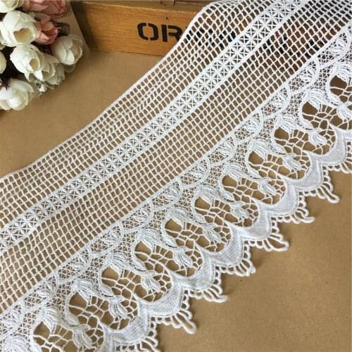1 Yard Crochet Knit Cotton Lace Trim Fabric Ribbon For DIY Clothing Sewing Handmade Patchwork Craft Accessories Free Shipping
