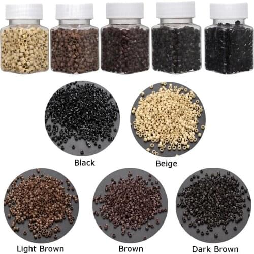 500 Pcs 5.0mm*3.0mm Microring Con Vite Silicone Micro Rings/beads for Hair Extensions 5 Colors Optional Hair Extensions Tools