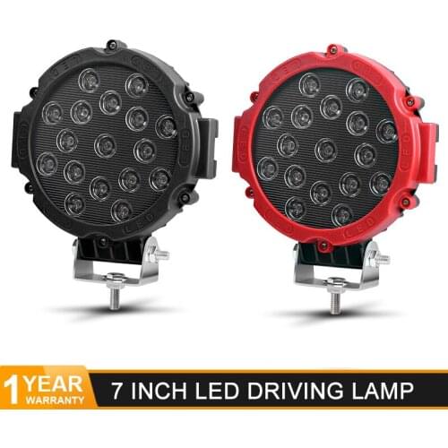 7 INCH LED Work light Round Flood beam Driving light bar for Jeep off road 4x4 4WD Truck Tractor Boat ATV SUV UTE 12V 24V