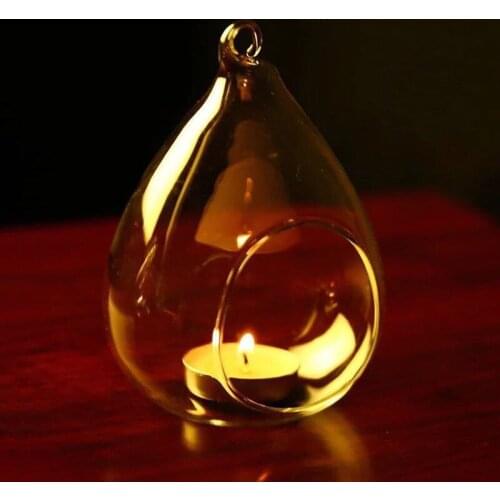 Home Decorative Glass Candlestick Tealight Holder Wedding Party Hanging Dinner Room Decoration