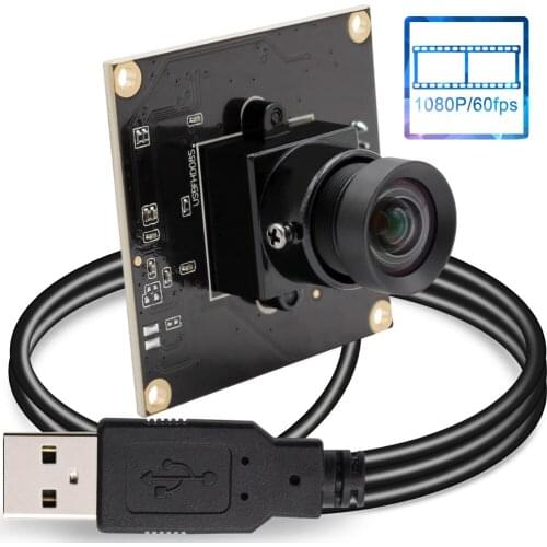 ELP Zero Distortion Wide Angle Webcam HD 1080P CMOS OV4689 Mini Driverless High Speed 60 120 260fps Camera Module USB2.0