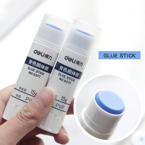 Dimi 15g Blue Color Solid Glue Stick PVP Color-Changing Glue Stick Student Stationery Solid Glue High Viscosity Office Supplies