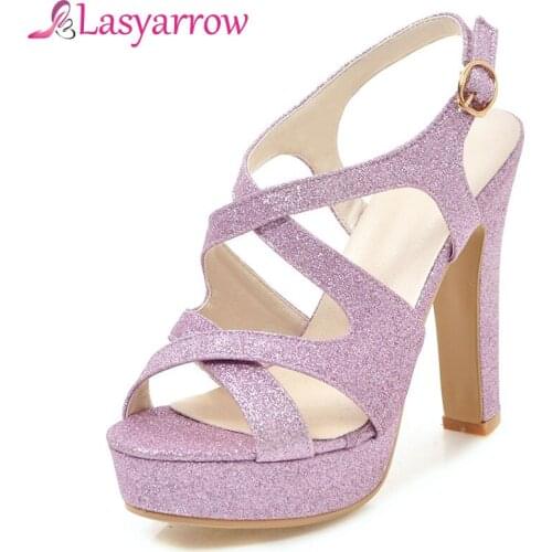 Lasyarrow Womens Platform Sandals Fashion Summer Thick High Heels Gladiator Sandalias Shoes Women Sandals Gold Silver RM464