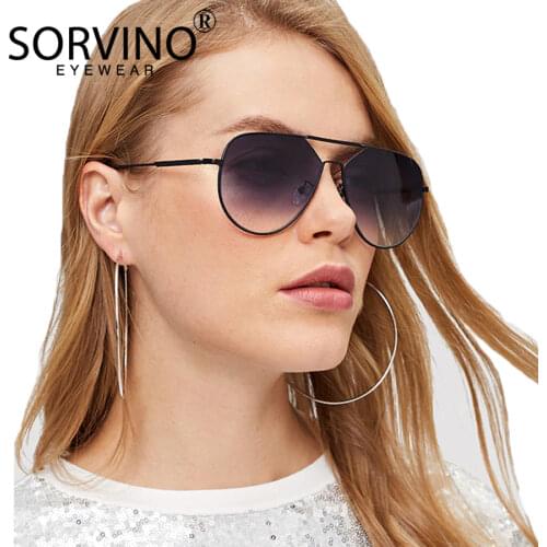 SORVINO Retro Oversized Pilot Sunglasses Men Women 2020 Brand Designer Big Mirror Grey Cool Aviation UV Sun Glasses Shades SP259