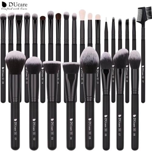 DUcare Makeup Brushes Set 27 Pcs Professional Synthetic Hair Eyeshadow Eyebrow Blending Eyeliner Beauty Make up Tools maquiagem