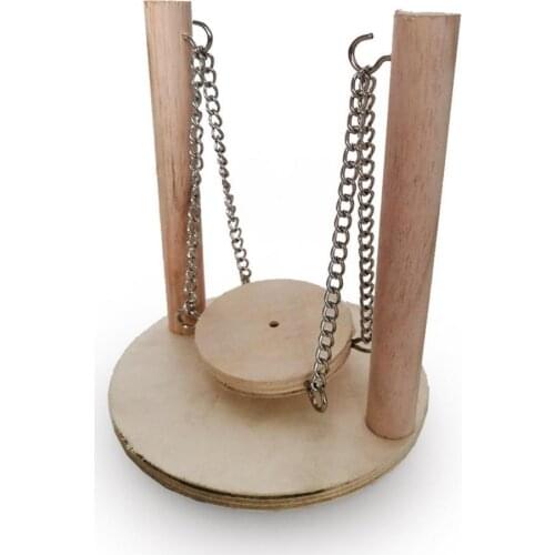 Natural Color Useful Bird Cage Accessories Parrots Swing Toys Medium Size Wooden Hamster Hanging Moisture-proof for Cage