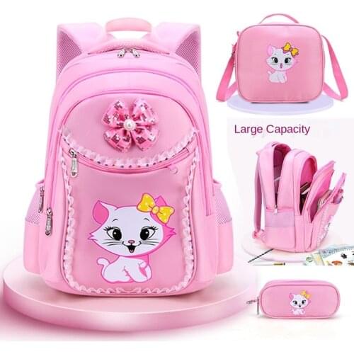 Nylon Student Schoolbag Female Korean Version 1-6 Grade Cartoon Cute Childrens Backpack Fashion Wild Multifunctional Bags Bolsa
