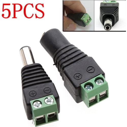 NEW 10PCS/LOT DC12V Male/Female Power Supply Plug Adapter Connector for 5050 3528 LED Strip Light BZ