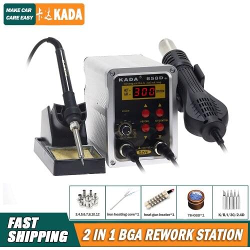 KADA 858D 858D+ hot air gun electric soldering iron 2 in 1 desoldering station for SOIC CHIP QFP PLCC BGA