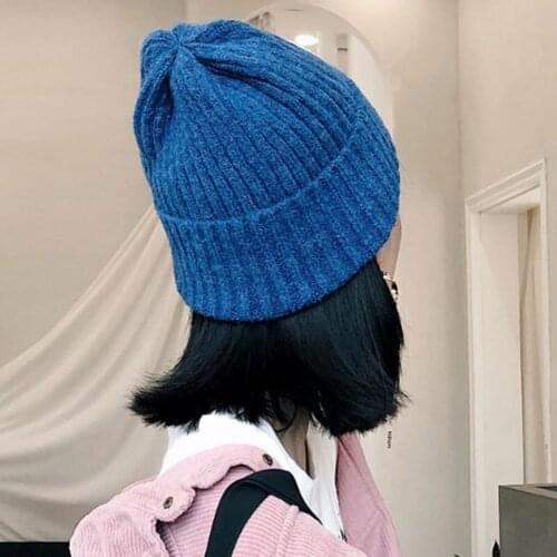 New Autumn Winter Hats for Women Solid Knitted Beanies Hat Cute Girls Female Beanie Caps Warmer Bonnet Ladies Casual Cap Men