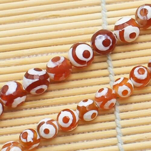 Wholesale 8,10mm Faceted Red Fire agates With White Eye Round Beads 14.5"For DIYJewelry making! Mixed wholesale for all items