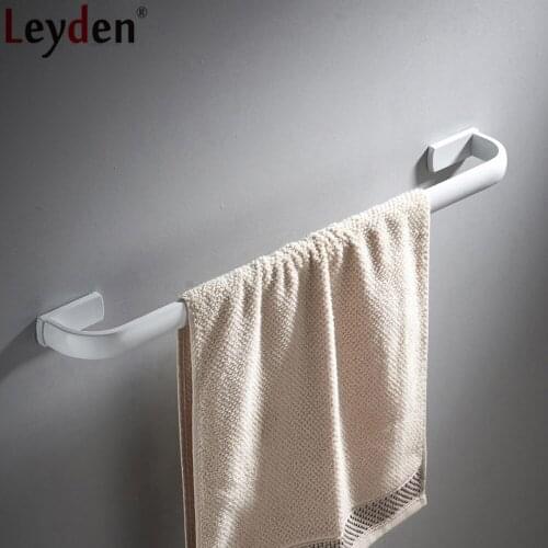 Leyden Whitened Solid Brass Lavatory Single Towel Bar Wall Mount Towel Holder Towel Rack Hanger Bathroom Accessories