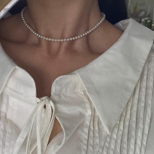 Vienkim Trendy Wedding Big Pearl Necklace For Women Fashion White Imitation Pearl Choker Necklace 2021 Trend Elegant Jewelry