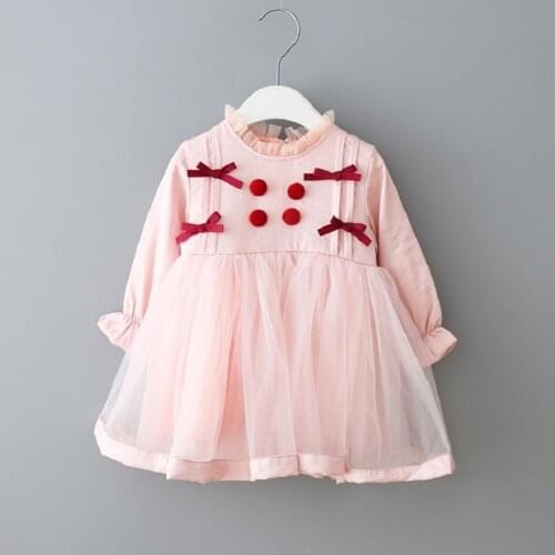 Girls Dresses fall Fashion Girl Dress Bow Design Baby Girls Dress Kids Dresses For Girls Wear Children Clothing Baby dress
