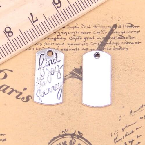 14pcs Charms find joy in journey 20x10mm Antique Pendants,Vintage Tibetan Silver Jewelry,DIY for bracelet necklace