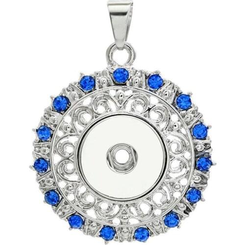 Carved Flower 113 Retro Vintage Sweater Chain Ginger 18mm Snap Button Jewelry Pendant Necklace Charm jewelry For Women