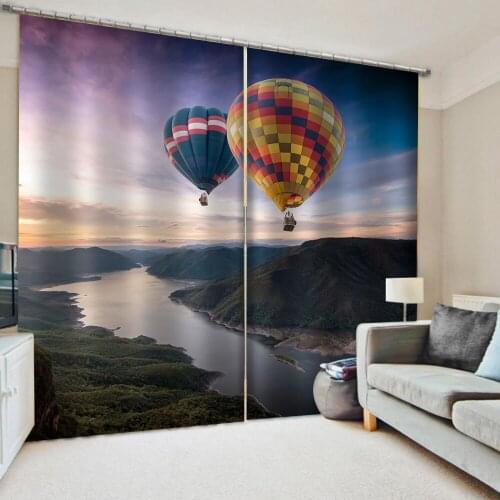 Nature scenery Balloons curtains Window Blackout Luxury 3D Curtains set For Bed room Living room