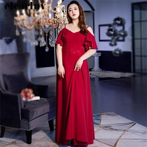 Spaghetti Strap Evening Dress Plus Size Ruffles Robe De Soiree T519 2019 Elegant Women Party Dresses Sexy Boat Neck Evening Gown