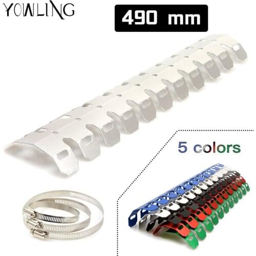 YOWLING Dirt Motorcycle Exhaust Muffler Pipe Leg Protector Heat Shield Cover For 400 450 530 525 EXC 690 Enduro 625 SMC