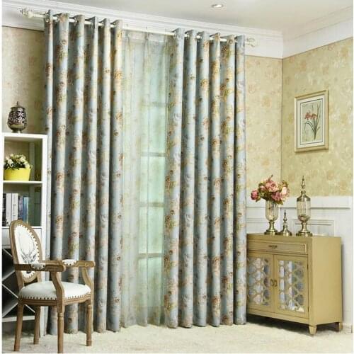 Europe Floral Printed Blackout Curtains For Living Room Bedroom Insulation Curtains And Voile Window Treatments Custom Size