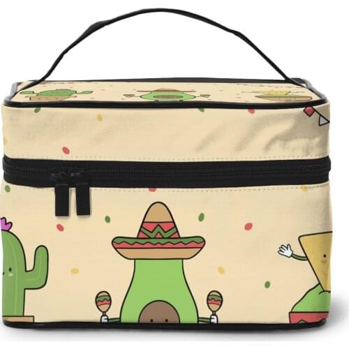 Womens Travel Organization Beauty Cosmetic Make up Storage Lady Wash Bags Cinco De Mayo Background Handbag Pouch